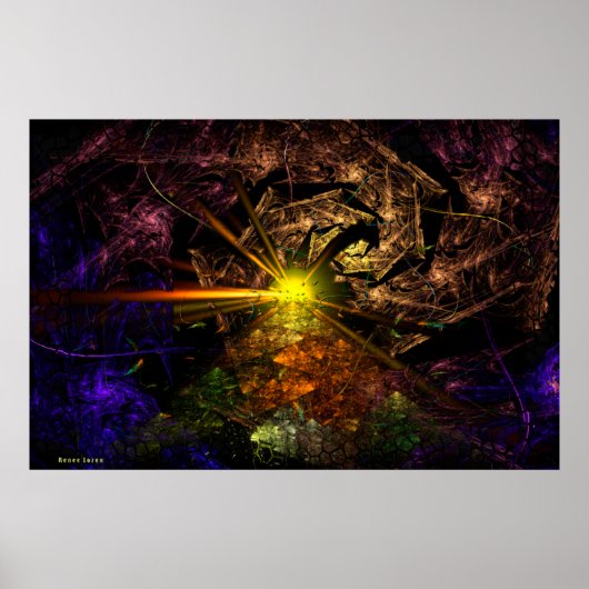 Machu Picchu 3D Fractal Art Poster (Voorkant)