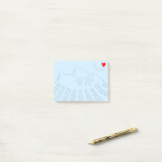 Machu-Picchu bergsilhouet Post-it® Notes (Op bureau)