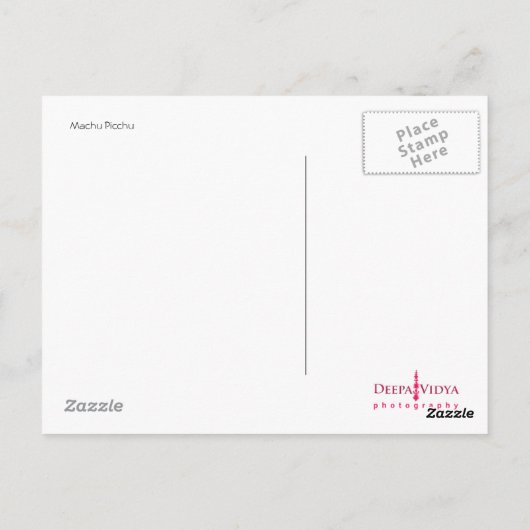 Machu Picchu Briefkaart (Achterkant)