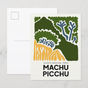 Machu Picchu Cusco Peru abstracte reizen bloemen Briefkaart