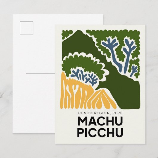 Machu Picchu Cusco Peru abstracte reizen bloemen Briefkaart (Voorkant / Achterkant)