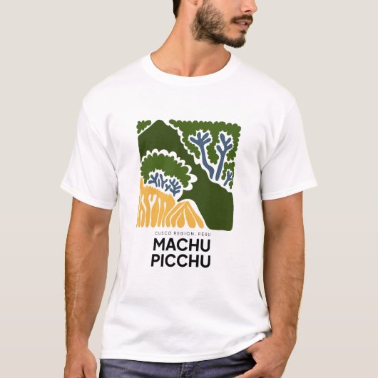 Machu Picchu Cusco Peru abstracte reizen bloemen T-shirt (Voorkant)