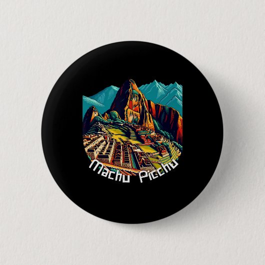 Machu Picchu Cusco Peru Inca Trail Machu Picchu Ronde Button 5,7 Cm (Voorkant)