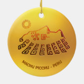 Machu Picchu Cusco Peru Keramisch Ornament (Achterkant)