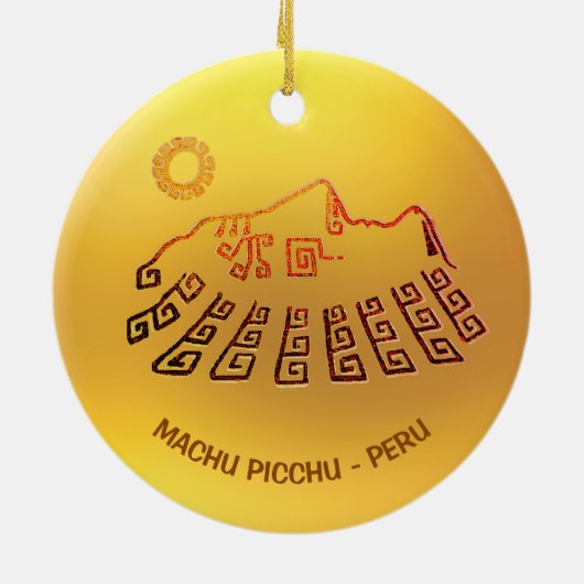 Machu Picchu Cusco Peru Keramisch Ornament (Achterkant)