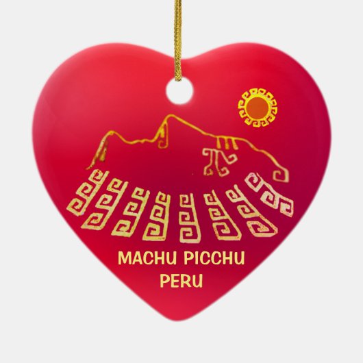 Machu Picchu Cusco Peru Keramisch Ornament (Achterkant)