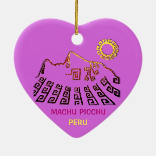 Machu Picchu Cusco Peru Keramisch Ornament (Achterkant)