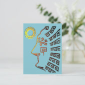 Machu Picchu Cusco Peru op lichtblauw Briefkaart (Staand voorkant)