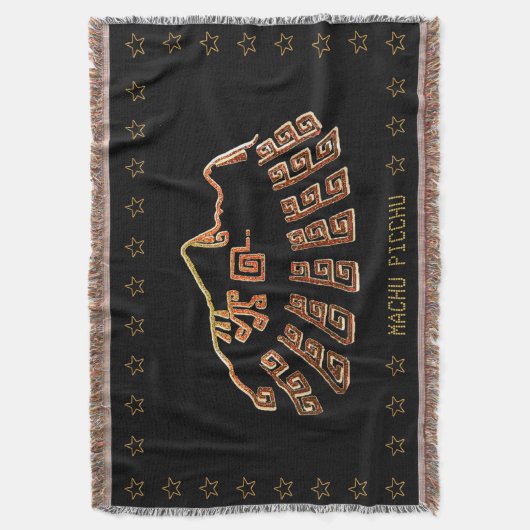 Machu_Picchu Cusco Peru Silhouette Deken (Voorkant Verticaal)