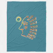 Machu Picchu Cusco Peru Tekening op Blauwgroen Fleece Deken (Voorkant)