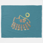 Machu Picchu Cusco Peru Tekening op Teal Fleece Deken (Voorkant (Horizontaal))