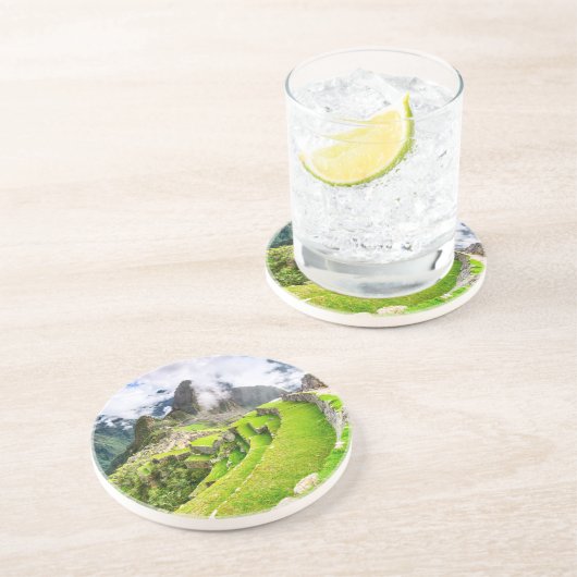 Machu Picchu, Cusco - Peru Zandsteen Onderzetter (Zijkant)