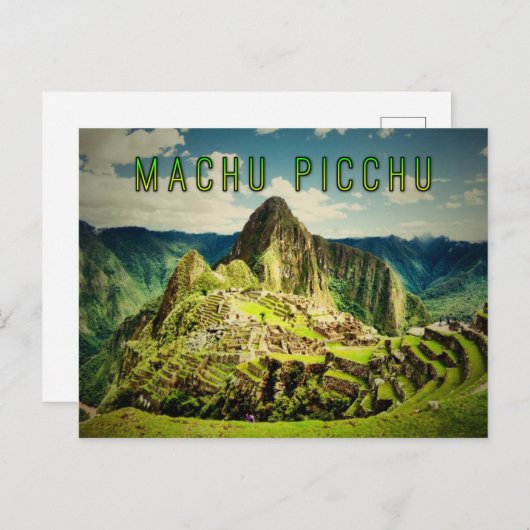 Machu Picchu gestileerd Briefkaart (Voorkant / Achterkant)