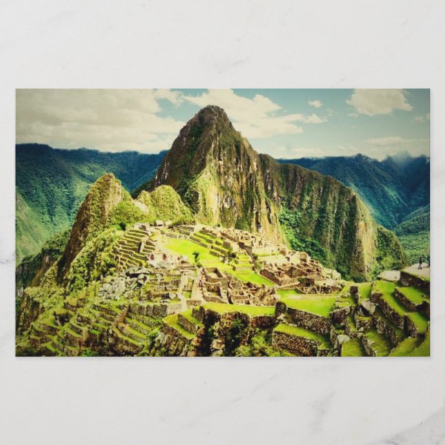 Machu Picchu gestileerd vel papier (Voorkant)