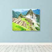 Machu Picchu groot canvas Afdruk (Insitu (Houten vloer))