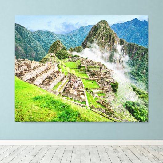 Machu Picchu groot canvas Afdruk (Insitu (Houten vloer))