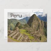 Machu Picchu, hoofdstad van het Peru-briefkaart Briefkaart (Voorkant / Achterkant)