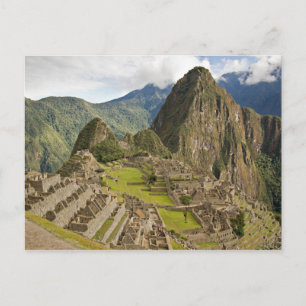 Machu Picchu, hoofdstad van het Peru-briefkaart Briefkaart
