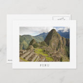 Machu Picchu, hoofdstad van het witte briefkaart P (Voorkant / Achterkant)