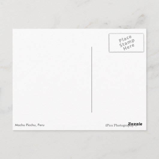 Machu Picchu, hoofdstad van het zwarte briefkaart (Achterkant)