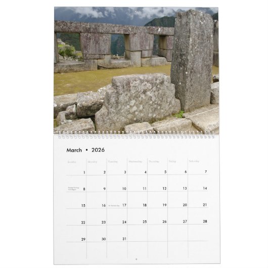 Machu Picchu Kalender (Mar 2026)