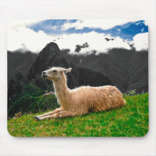 Machu Picchu Llama - Mousepad Muismat (Voorkant)