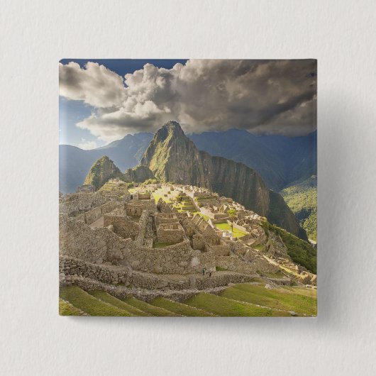 Machu Picchu, oude ruïnes, UNESCO-wereld 2 Vierkante Button 5,1 Cm (Voorkant)