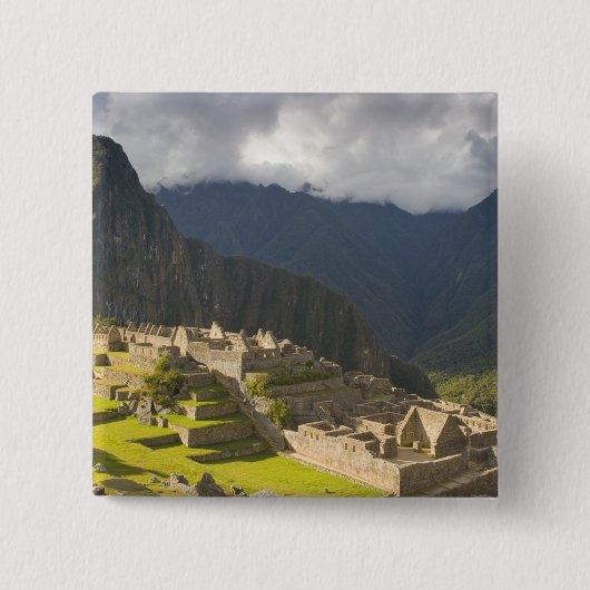 Machu Picchu, oude ruïnes, UNESCO-wereld 4 Vierkante Button 5,1 Cm (Voorkant)