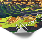 Machu Picchu Peru Art vintage reisillustratie Poster (Hoek)