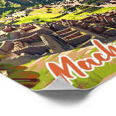 Machu Picchu Peru Artistieke Reis Illustratie Poster (Hoek)