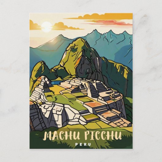 Machu Picchu, Peru Briefkaart (Voorkant)