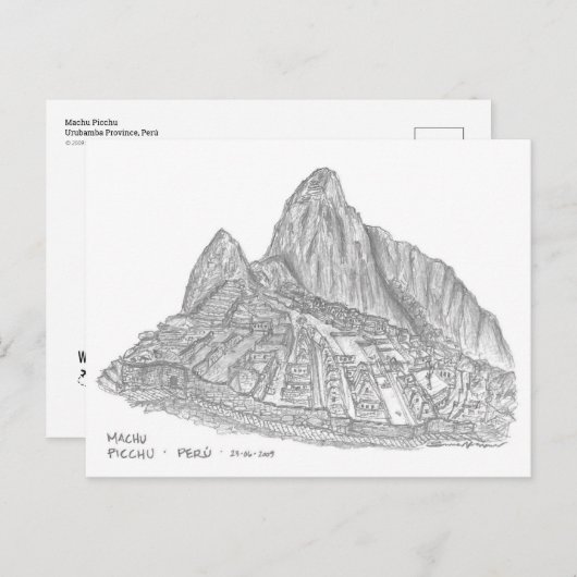 Machu Picchu, Perú Briefkaart (Voorkant / Achterkant)