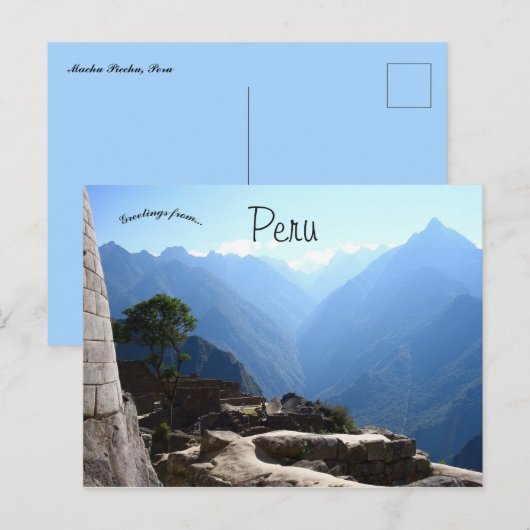 Machu Picchu Peru Briefkaart (Voorkant / Achterkant)