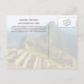 Machu PIcchu, Peru Briefkaart (Achterkant)
