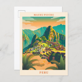 Machu Picchu Peru Elegante Kunst Vintage Reizen Briefkaart