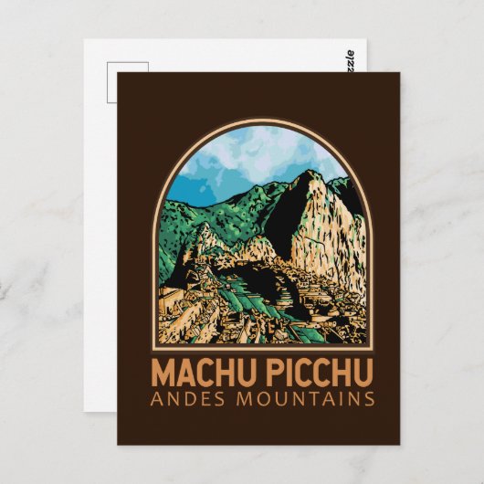 Machu Picchu Peru  Emblem Briefkaart (Voorkant / Achterkant)