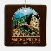 Machu Picchu Peru Emblem Keramisch Ornament (Achterkant)