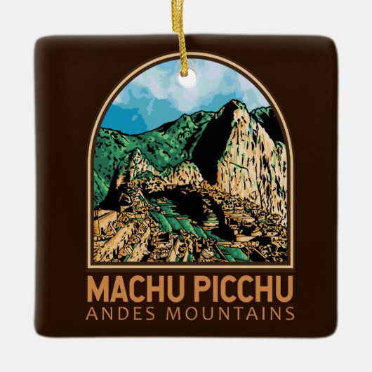 Machu Picchu Peru Emblem Keramisch Ornament (Voorkant)