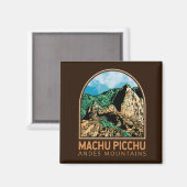 Machu Picchu Peru  Emblem Magneet (Voorkant / Achterkant)