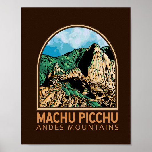 Machu Picchu Peru  Emblem Poster (Voorkant)