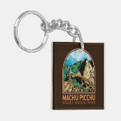 Machu Picchu Peru Emblem Sleutelhanger (Voorkant Links)