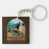 Machu Picchu Peru Emblem Sleutelhanger (Achterkant)