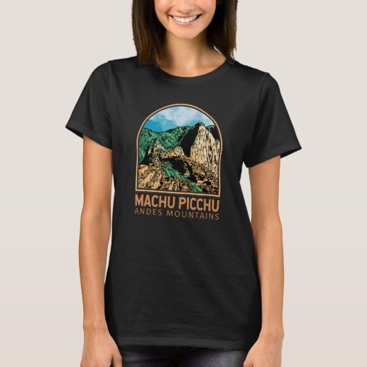 Machu Picchu Peru  Emblem T-shirt (Voorkant)