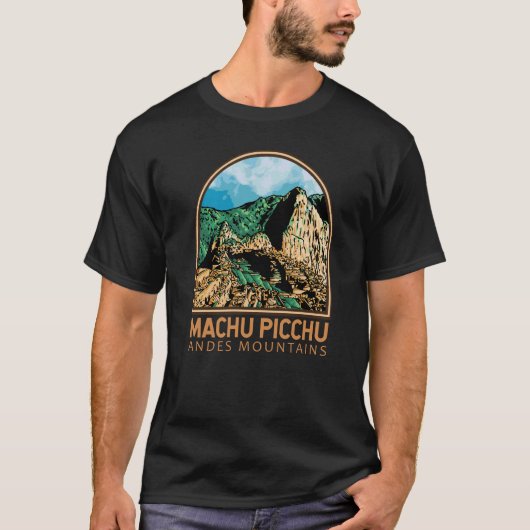 Machu Picchu Peru  Emblem T-shirt (Voorkant)