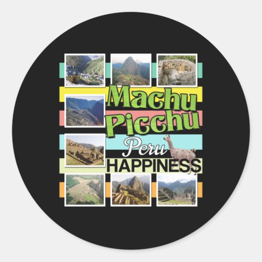 Machu Picchu Peru Geluk Ronde Sticker (Voorkant)