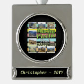 Machu Picchu Peru Geluk Verzilverd Banner Ornament (Voorkant)