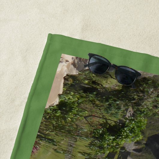 Machu Picchu Peru, groene grensdoorlaathanddoek Strandlaken (In situ)