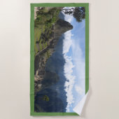 Machu Picchu Peru, groene grensdoorlaathanddoek Strandlaken (Voorkant)