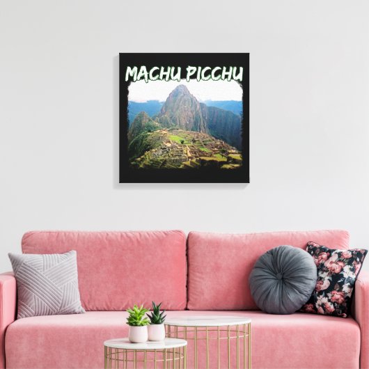 Machu Picchu Peru - Huayna Picchu Mountain Canvas Afdruk (Insitu (Woonkamer))