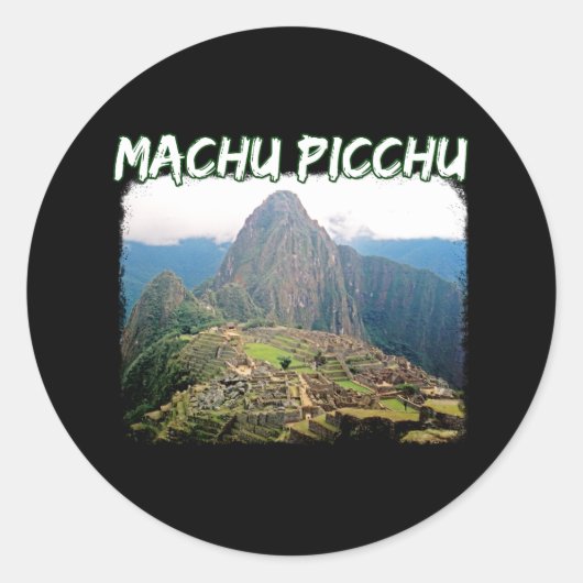 Machu Picchu Peru - Huayna Picchu Mountain Ronde Sticker (Voorkant)